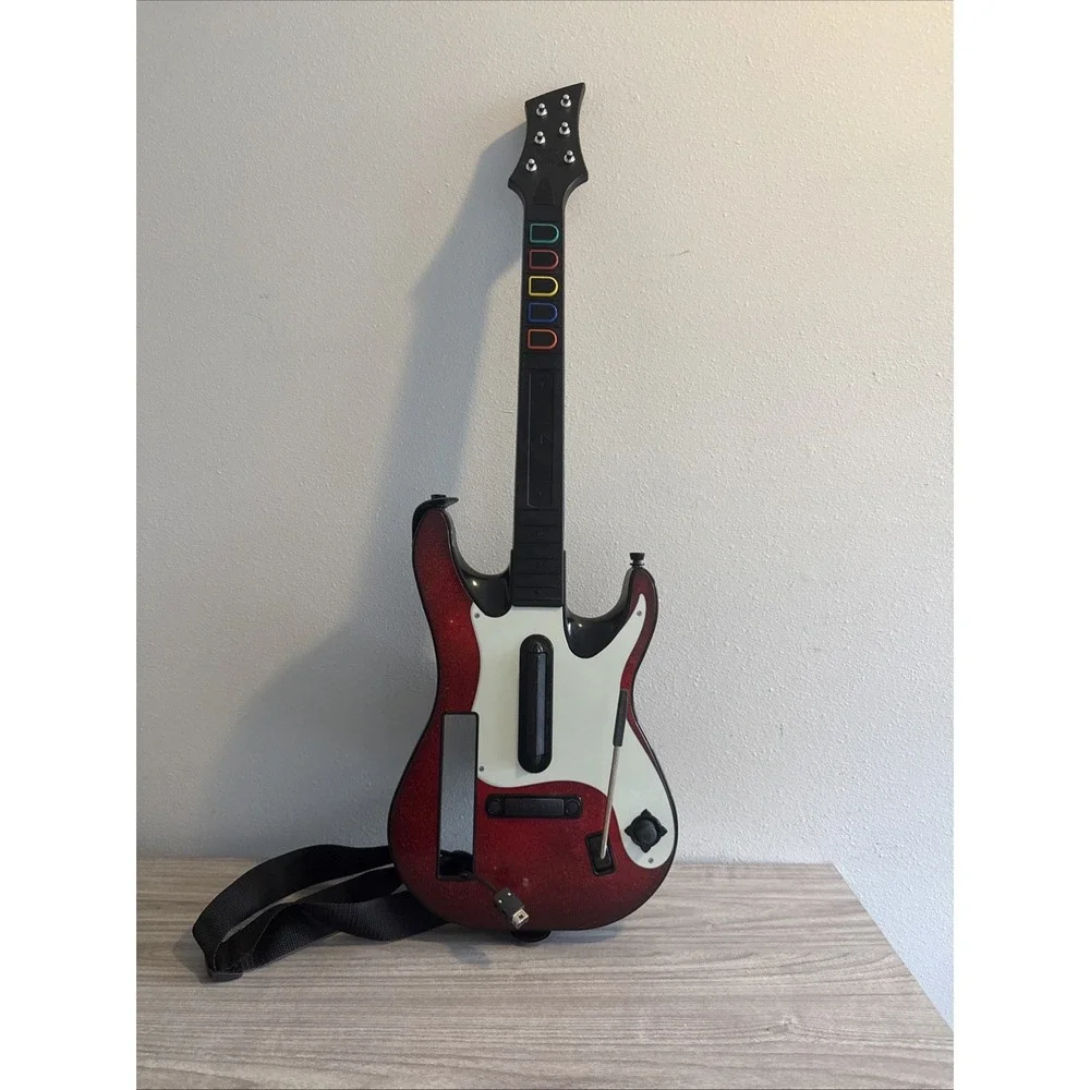 Nintendo Wii Guitar Hero Sunburst Red Octane Wireless Controller Works Missing